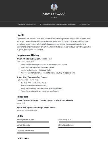 Simple resume template Oslo